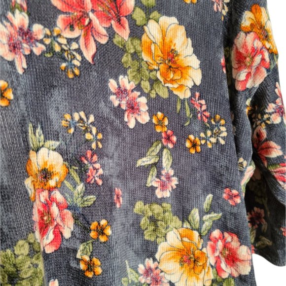 REVIVE High Low Hem Dolman Sleeved Floral Sweater Cozy Cottage Core SZ L… - Picture 5 of 6